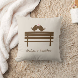 Love Birds Bench Throw Pillow