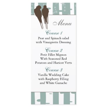 Love Birds Birch Tree Winter Wedding Menu