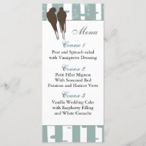 Love Birds Birch Tree Winter Wedding Menu