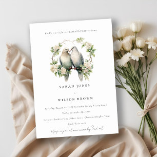Love Birds Botanical Wreath Weekend Dinner Party Invitation