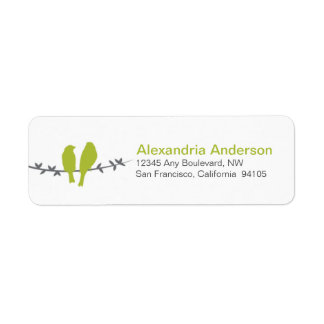 Love Birds Branch Return Address Labels (lime)
