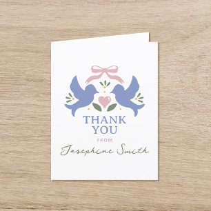 Love Birds Bridal Shower Letterpress Thank You Card