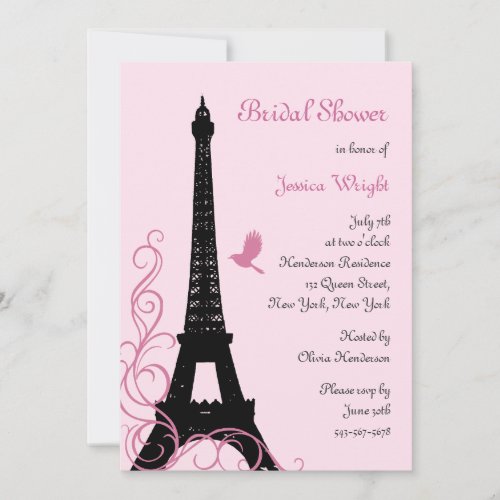 Love Birds Bridal Shower (pink) Personalized Invite