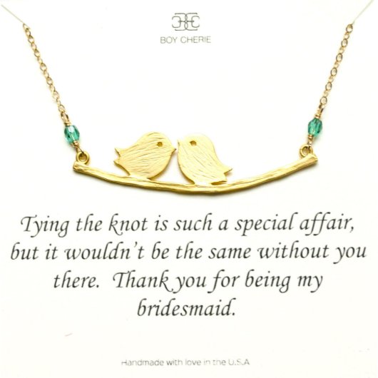 Love Birds Bridesmaid Necklace (Front)