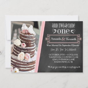 Love Birds, Cake & Roses Post Wedding Party Invite
