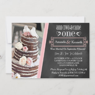 Love Birds, Cake & Roses Post Wedding Party Invite