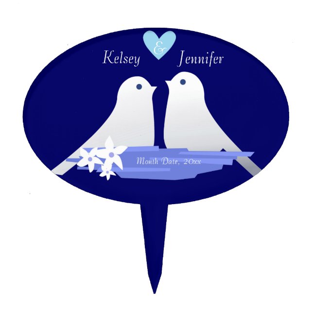 Love Birds Cake Topper (Front)