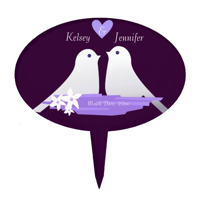 Love Birds Cake Topper (Front)