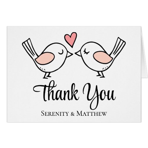 Love Birds Cartoon Lovebirds Wedding Thank You