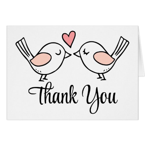 Love Birds Cartoon Lovebirds Wedding Thank You