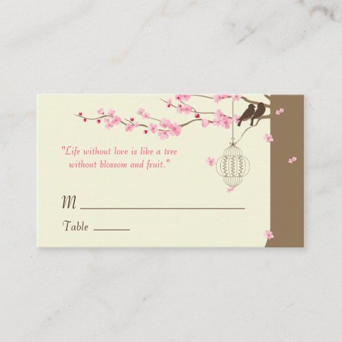 Love Birds Cherry Blossom Name Cards Business Card Template