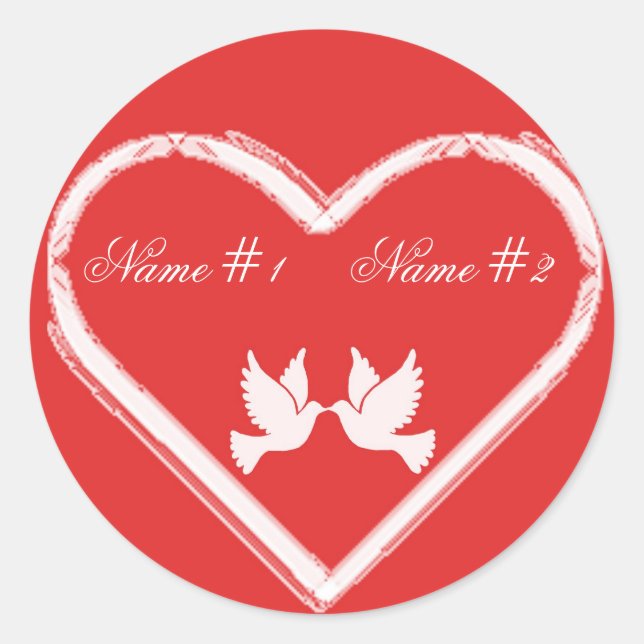 Love birds classic round sticker (Front)