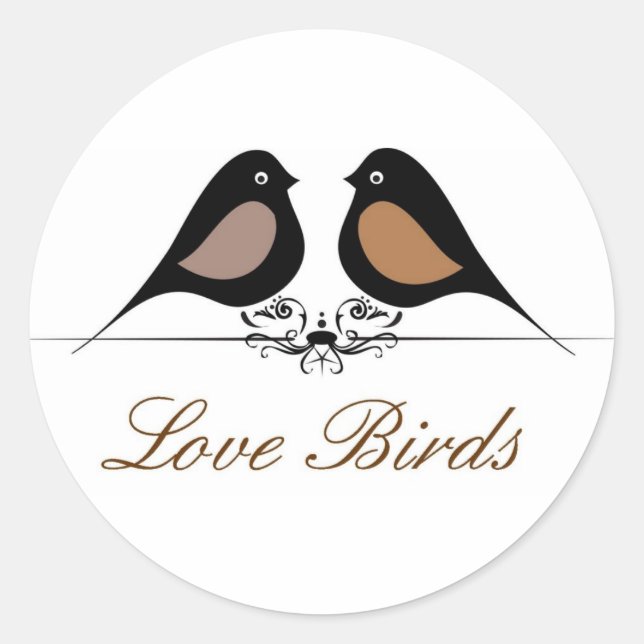 Love Birds Classic Round Sticker (Front)