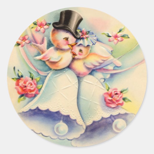 Love Birds Classic Round Sticker (Front)