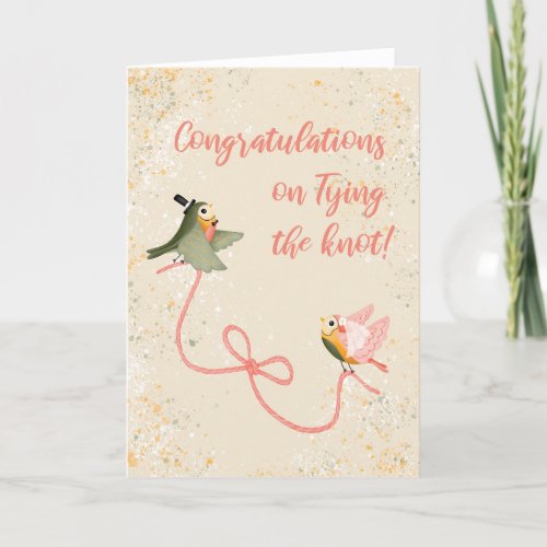 Love Birds Congratulations Wedding Card