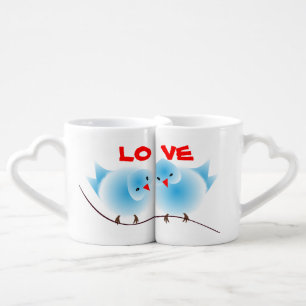 Love Birds Couples Coffee Mug Set