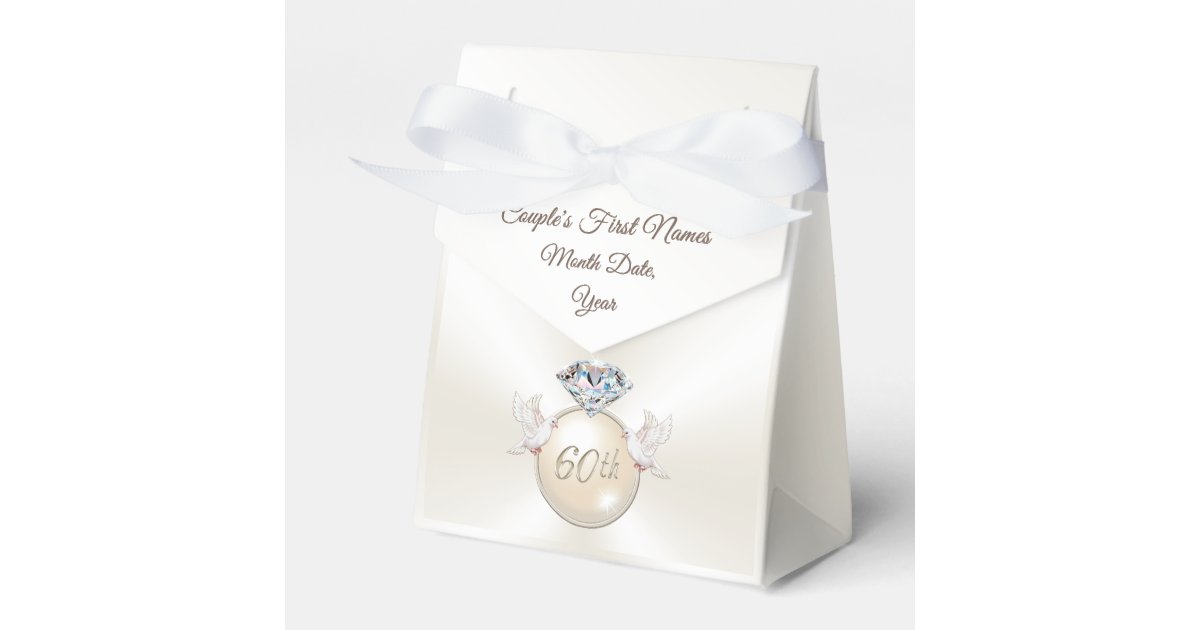 Love Birds Diamond 60th Anniversary Party Favors Favor Box