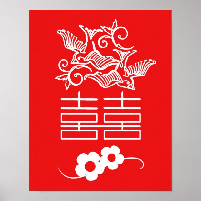 Love Birds - Double Happiness - Feng Shui Wall Art (Front)