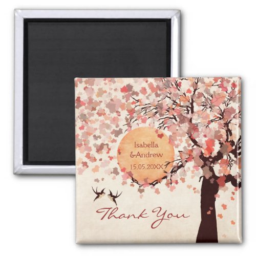 Love Birds _ Fall Wedding  Thank You Favor Magnet