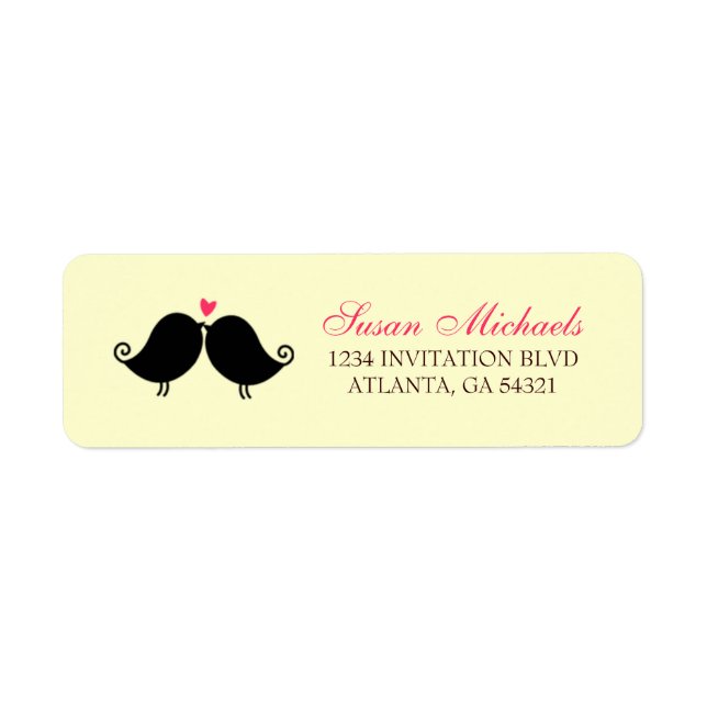 Love Birds Falling Hearts Matching Address Label (Front)
