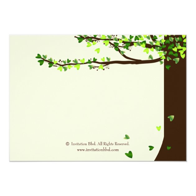 Love Birds Falling Hearts Oak Tree Bridal Shower Invitation