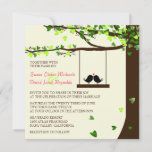 Love Birds Falling Hearts Oak Tree Wedding Invite at Zazzle