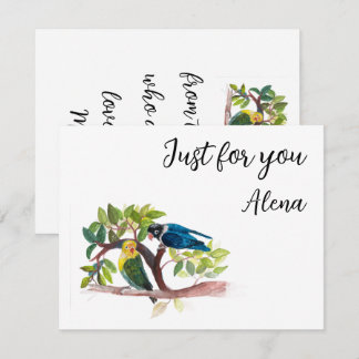 Love birds Flat Note Card