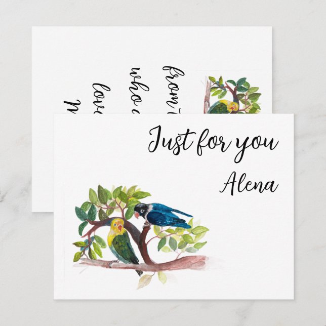 Love birds Flat Note Card (Front/Back)