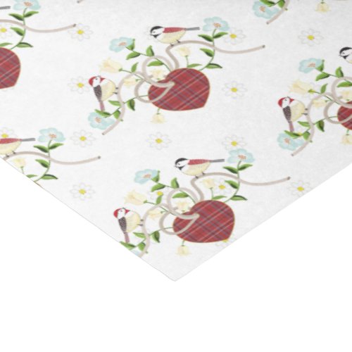 Love Birds Floral Tissue Paper