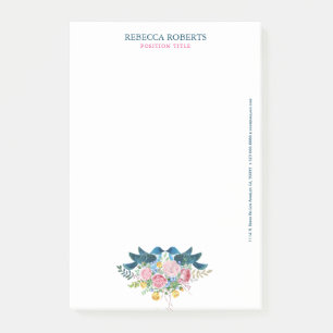 Love birds flowers bouquet post-it notes