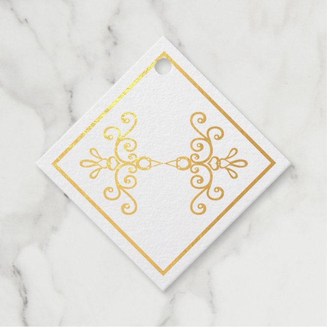Love birds foil favor tags (Front)