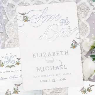 Love Birds Foil Save The Date Invitation