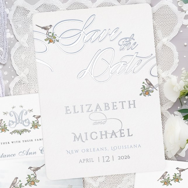 Love Birds Foil Save The Date Invitation (Creator Uploaded)