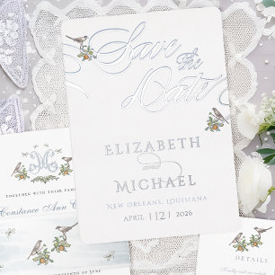Love Birds Foil Save The Date Invitation