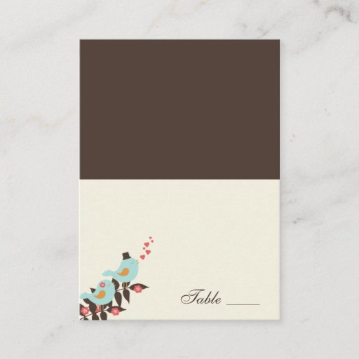 Customizable Love Birds Folded Place Cards Business Card