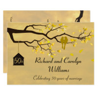 Love Birds Golden Anniversary Invitation