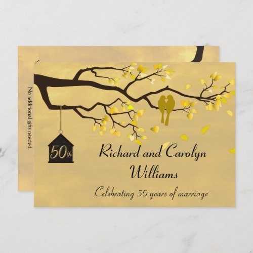 Love Birds Golden Anniversary Invitation