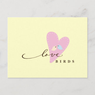 Love Birds & Heart Postcard