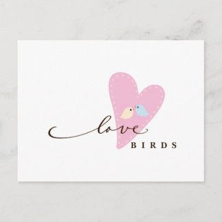 Love Birds & Heart Postcard
