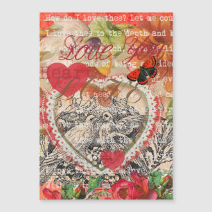 Love Birds Heart Red Art Collage