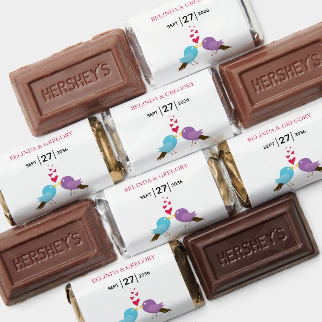 Love Birds & Hearts Wedding Hershey's Miniatures (Assorted)