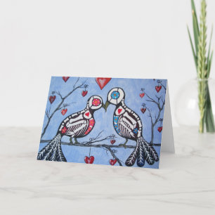Love Birds in a Heart Tree Day of the Dead Card