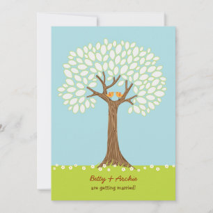 Love Birds in a Tree (Day) Wedding Invitation