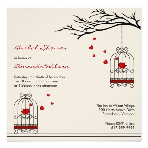 Love Birds Wedding Shower Invitations 7