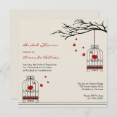 Love Birds in Birdcages Bridal Shower Invitations (Front/Back)