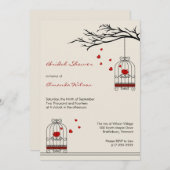 Love Birds in Birdcages Bridal Shower Invitations (Front/Back)