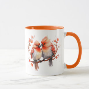 Love Birds In Orange Valentine's Day Mug