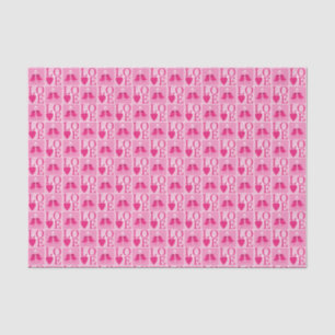 Love Birds in Pink Pattern Tissue Paper