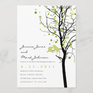 Love Birds in Polka Dot Tree Invitation