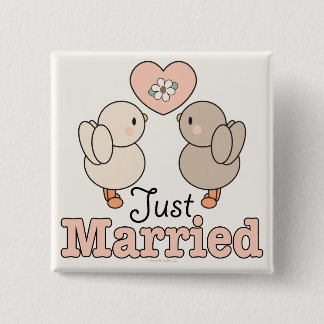 Love Birds Just Married Button